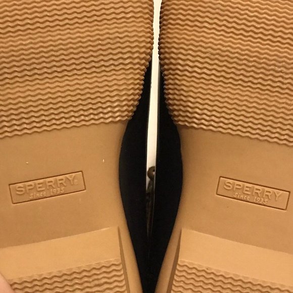 SPERRY Top Sider Saltwater Duck Waterproof Boots 91175 Navy+ Brown Leather 8.5 - Picture 3 of 14